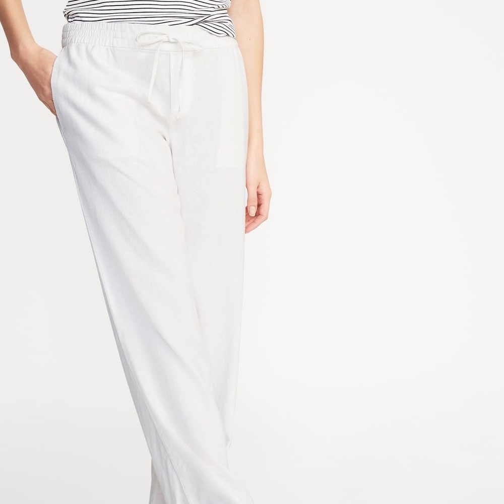 NWT Old Navy Linen Pants / White Medium